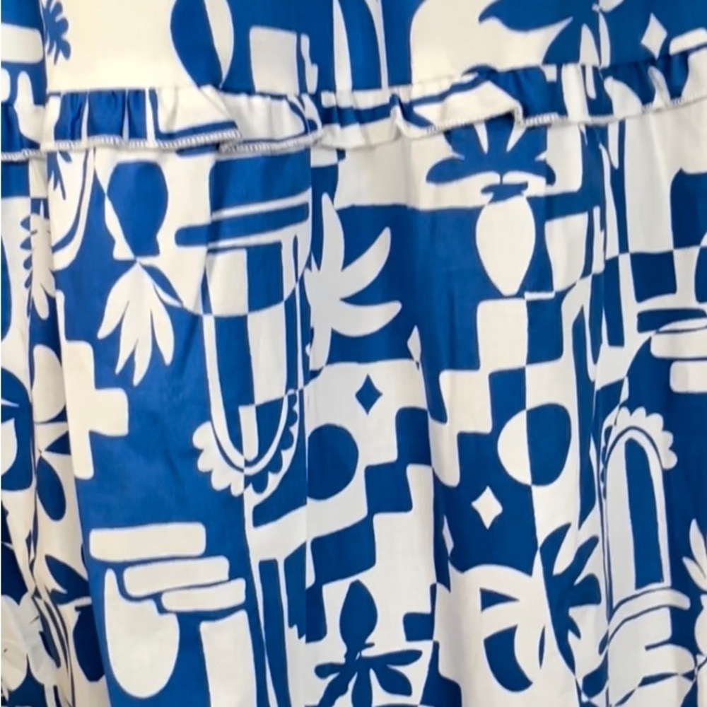 NWT ~ Show Me Your Mumu ~ Blue and White Midi Dress - Picture 9 of 10